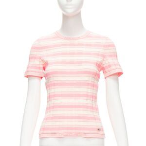 Chanel Stripe Logo Ribbed Sweater